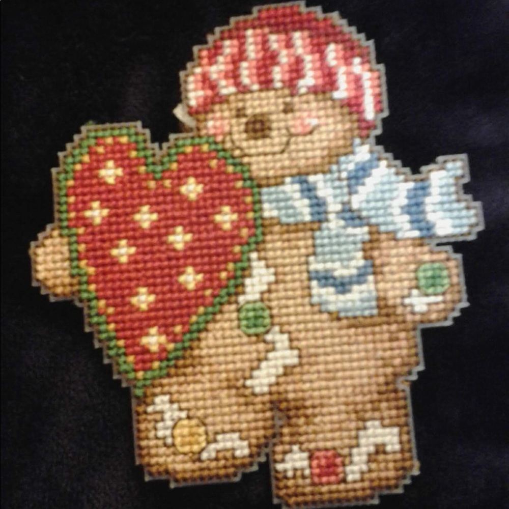 Handmade Cross Stitch Gingerbread Men